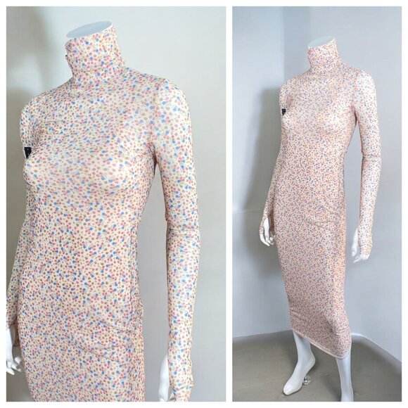 AFRM Revolve Shailene Floral Mesh Midi Dress Pink Size X Small - Picture 2 of 14